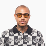 THEORY | BLACK ACETATE - YELLOW LENS -SILVER HARDWARE
