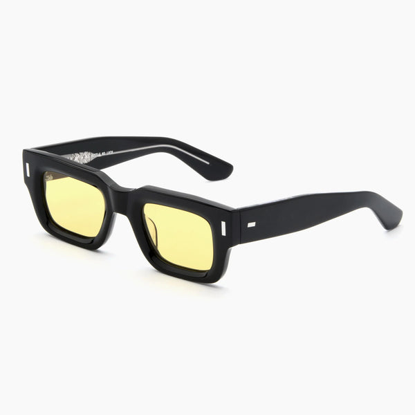 ARES | BLACK ACETATE - YELLOW LENS - SILVER HARDWARE