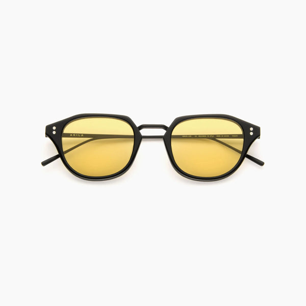 THEORY | BLACK ACETATE - YELLOW LENS -SILVER HARDWARE